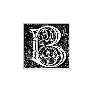 Monogram Vintage decorative Letter B Rubber Stamp