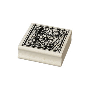 Monogram Vintage decorative  Letter L Rubber Stamp