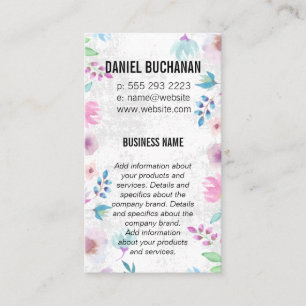 Monogram Vintage   Floral Background Business Card