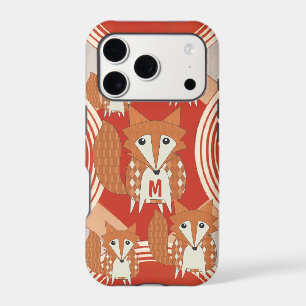 Monogram Vintage Fox Art Red Retro iphone 5