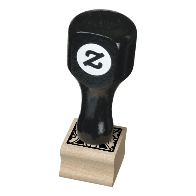 Monogram Vintage initial  letter K Rubber Stamp (Stamp)