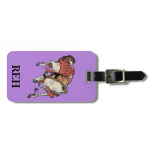 Monogram Vintage Japanese Horse on Lavender Purple