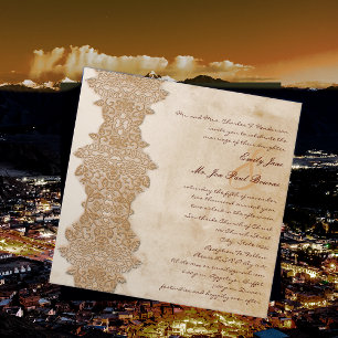 Monogram Vintage Mediterranean Greek Wedding Invitation