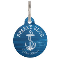 Monogram Vintage Nautical Anchor Blue Painted Wood