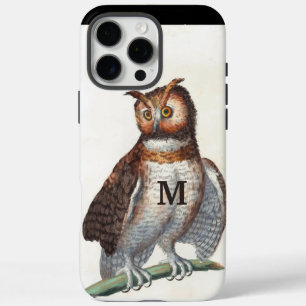 Monogram Vintage Owl Personalised iPhone 16 Pro Max Case