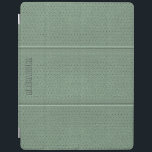 Monogram Vintage Sage Green Faux Leather iPad Cover<br><div class="desc">Cool sage green tones vintage leather look(image) with stitches effect(image effect) and customisable monogram</div>