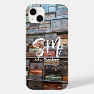Monogram Vintage Suitcase Tower Photo Travel Case-Mate iPhone 14 Plus Case