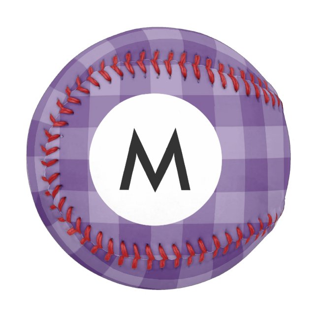 Monogram Violet chequered background Baseball (Front Left)