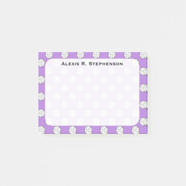 Monogram Volleyball Balls Lavender Purple Post-it Notes (Front)