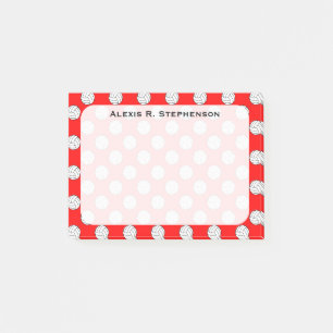 Monogram Volleyball Balls Red Post-it Notes