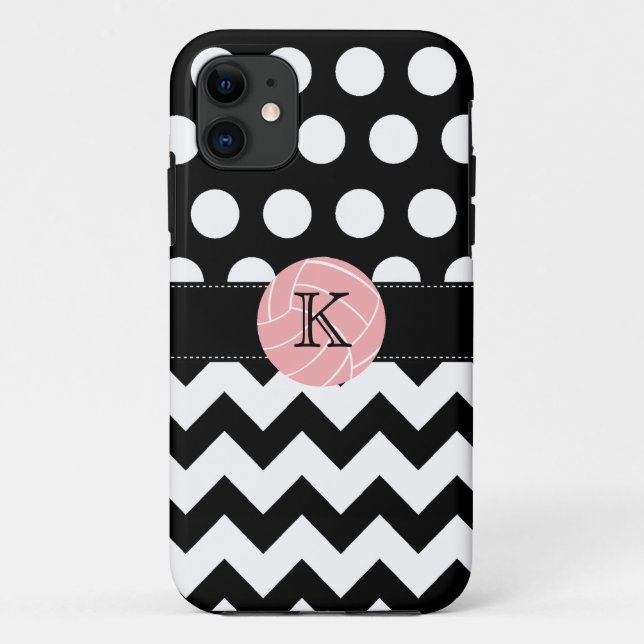 Monogram Volleyball Polka Dot Zigzag iPhone 5 Case (Back)