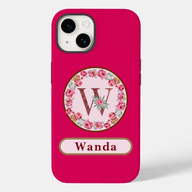 Monogram W Floral Customised Case-Mate iPhone Case (Back)