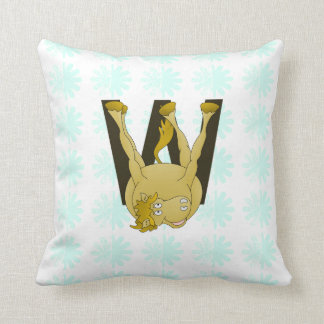 Monogram W Funny Pony Personalised Cushion