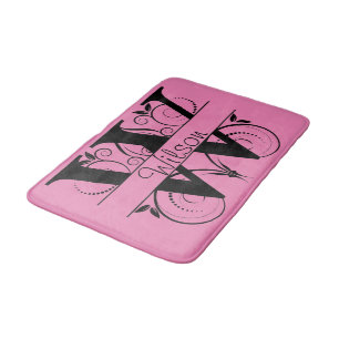 Monogram W Initial Bath, Kitchen Mat Choose Colour