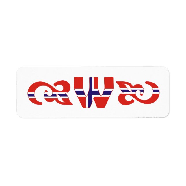 Monogram W Norwegian Label Return Address Label (Front)