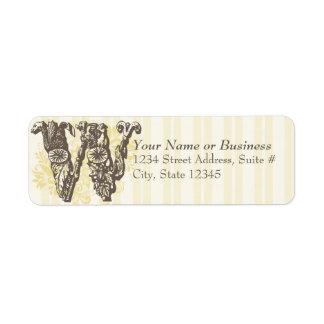 Monogram W Return Address Label