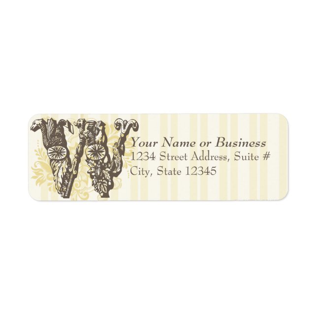 Monogram W Return Address Label (Front)