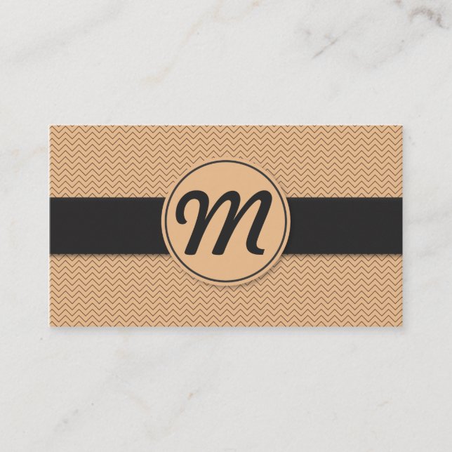 Monogram w/ Texture (orange) Business Card (Front)