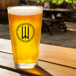 Monogram W - Viking Style - Pint Glass