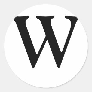 Monogram W Wedding Seal Sticker