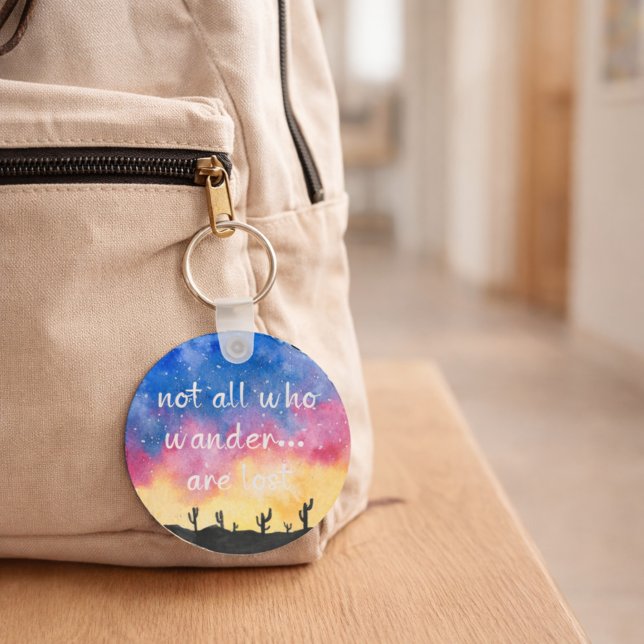 Monogram Wanderlust Watercolor Nature  Key Ring (Creator Uploaded)