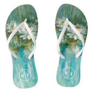 Monogram Water Lily Pond Thongs