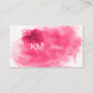Monogram Watercolor Artist Business Card