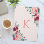 Monogram Watercolor Boho Pink Burgundy Floral iPad Pro Cover<br><div class="desc">Enhance your iPad with a Monogram Watercolor Boho Pink Burgundy Rose Flowers cover,  designed for floral-loving boho enthusiasts. Personalise it today!</div>