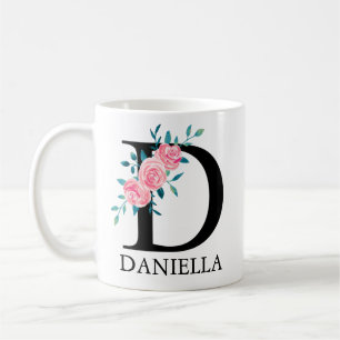Monogram Watercolor Custom Single Letter D Coffee Mug