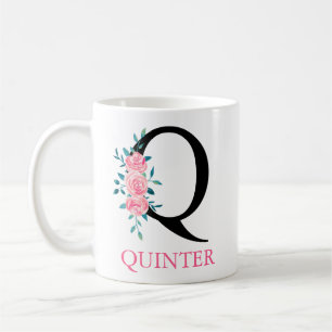 Monogram Watercolor Custom Single Letter Q Coffee  Mug