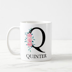 Monogram Watercolor Custom Single Letter Q Coffee  Mug