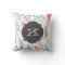 Monogram Watercolor Feather Pattern Pillow