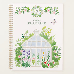 Monogram Watercolor Greenhouse Garden Planner