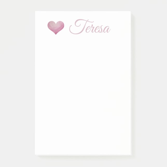 MONOGRAM WATERCOLOR HEART Notes (Front)