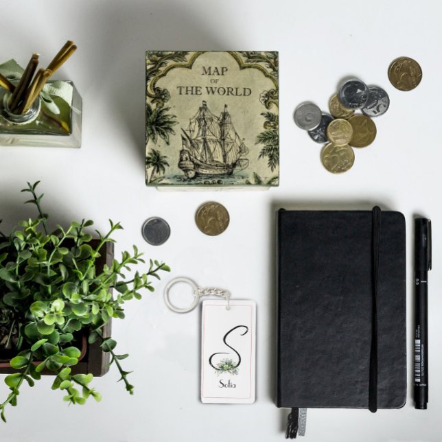 Monogram watercolor initial Acrylic Keychain (Creator Uploaded)