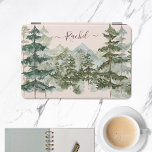 Monogram Watercolor Pine Forest Mountain Rustic iPad Mini Cover<br><div class="desc">Protect and personalise with Monogram Watercolor Pine Forest & Mountain Rustic iPad mini Cover. Your name,  your style,  nature's charm.</div>