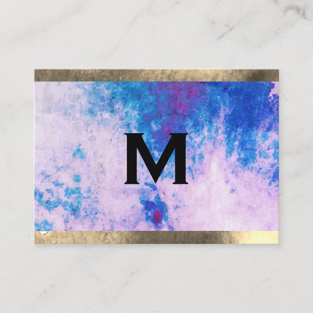 Monogram Watercolor Trim (appointment card) Appointment Card (Front)