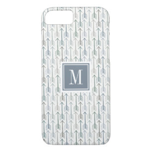 Monogram   Watercolor Wanderlust Arrow Pattern iPhone 8/7 Case