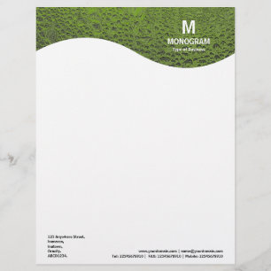 Monogram Wave - Cool Water - Avocado Letterhead Design