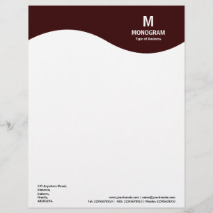 Monogram Wave - Dark Brown 330000 Personalised Letterhead