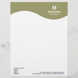 Monogram Wave - Green 999966 Customised Letterhead