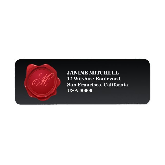Monogram Wax Seal Address Label Return Address Label (Front)