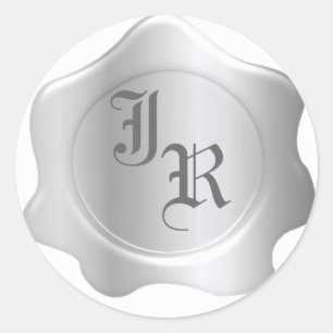 Monogram Wax Seal Wedding Stickers