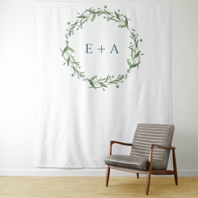 Monogram wedding backdrop, photo prop, photo booth tapestry (In Situ)