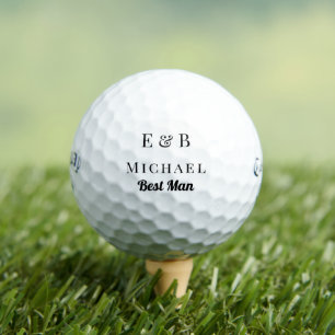 Monogram Wedding Best Man Gift Personalised Black Golf Balls