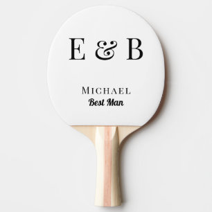 Monogram Wedding Best Man Gift Personalised Black Ping Pong Paddle