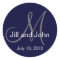 Monogram Wedding Bride Groom Date Navy Sticker