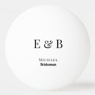 Monogram Wedding Bridesma Gift Personalised Black  Ping Pong Ball
