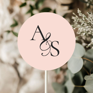 Monogram, Wedding Classic Round Sticker