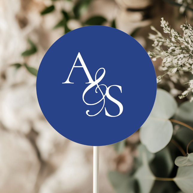 Monogram, Wedding Classic Round Sticker (Personalized, Elegant, Classic, Monogram, Wedding Sticker.)